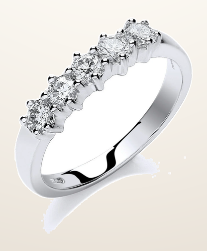IT_ROLE:detail_crop | 18ct White Gold 0.50ct 5 Stone Diamond Eternity Ring