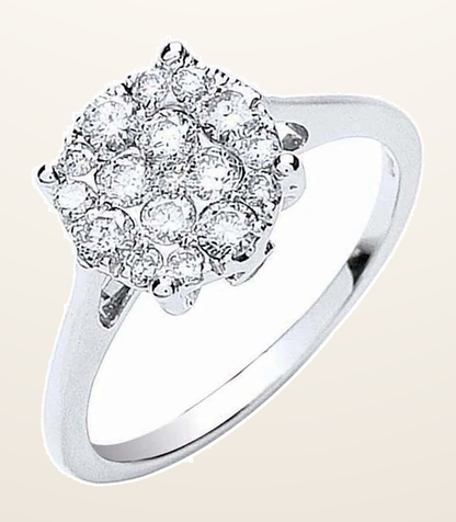 IT_ROLE:detail_crop | 18ct White Gold 0.50ct Cluster Diamond Ring