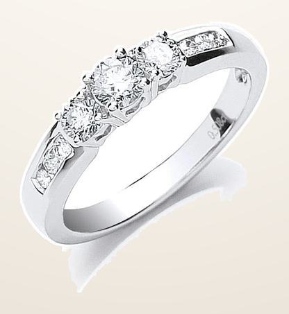 IT_ROLE:detail_crop | 18ct White Gold 0.50ct Trilogy Ring With Diamond Shoulders