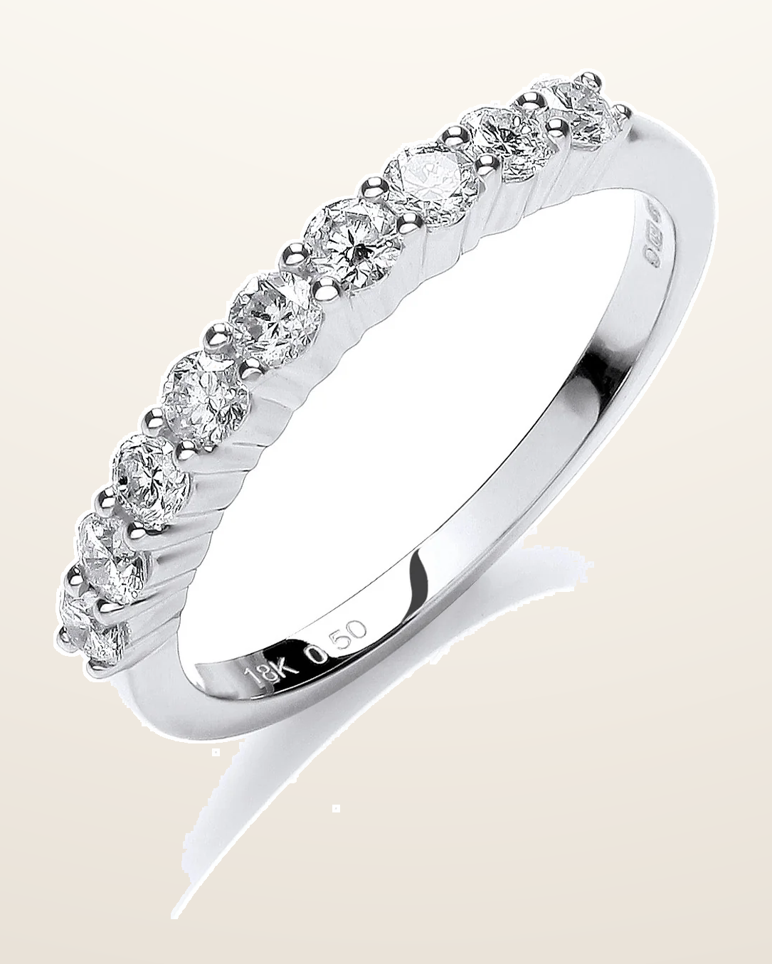 IT_ROLE:detail_crop | 18ct White Gold 0.50ctw Diamond Half Eternity Ring