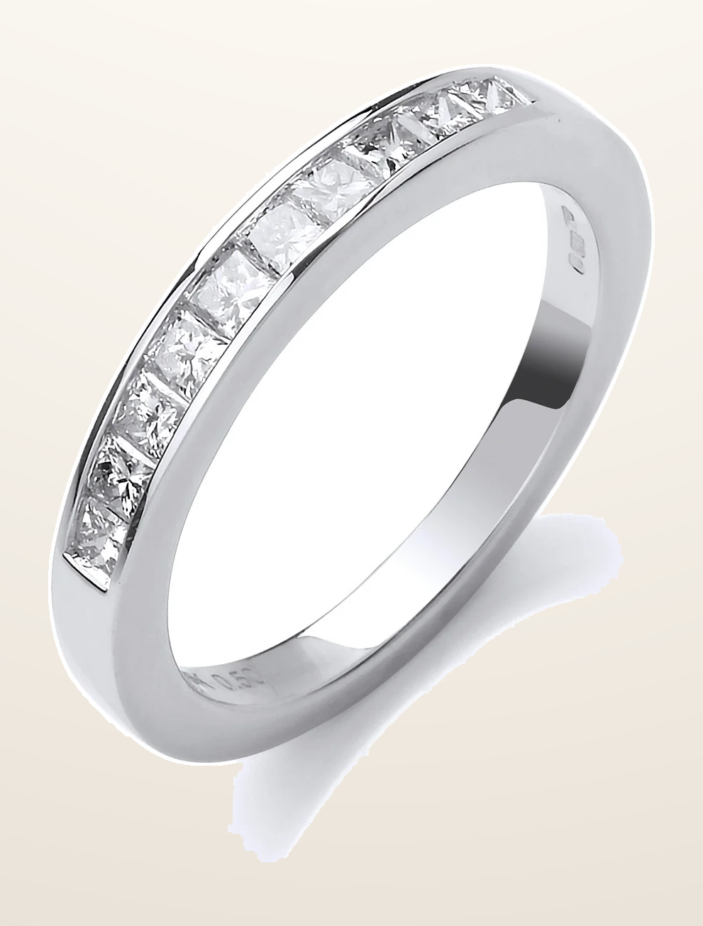 IT_ROLE:detail_crop | 18ct White Gold 0.50ctw Princess Cut Diamond Eternity Ring