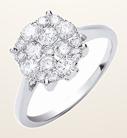 IT_ROLE:detail_crop | 18ct White Gold 0.75ct Cluster Diamond Ring