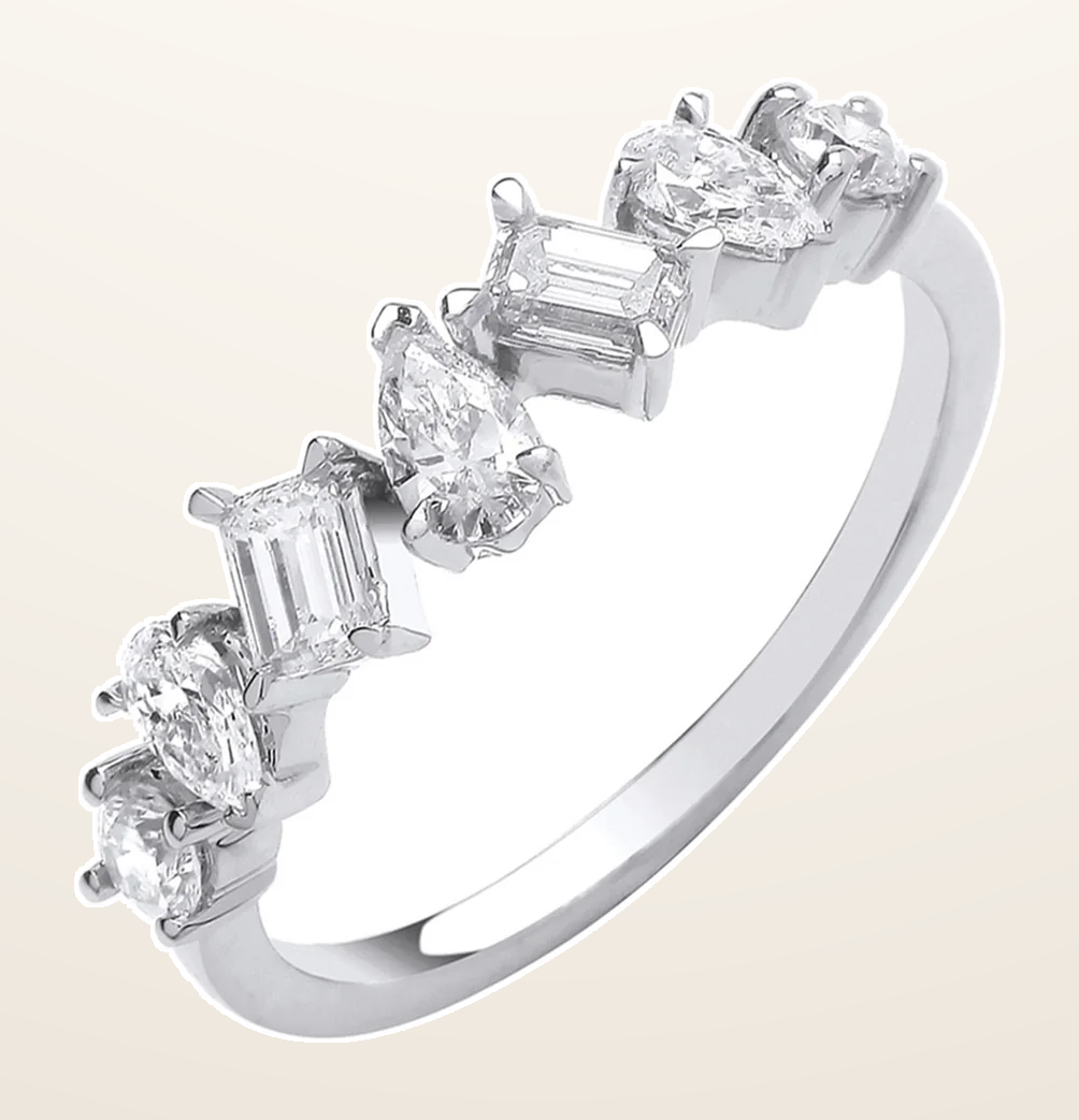 IT_ROLE:detail_crop | 18ct White Gold 0.81ctw Fancy shape diamond ring