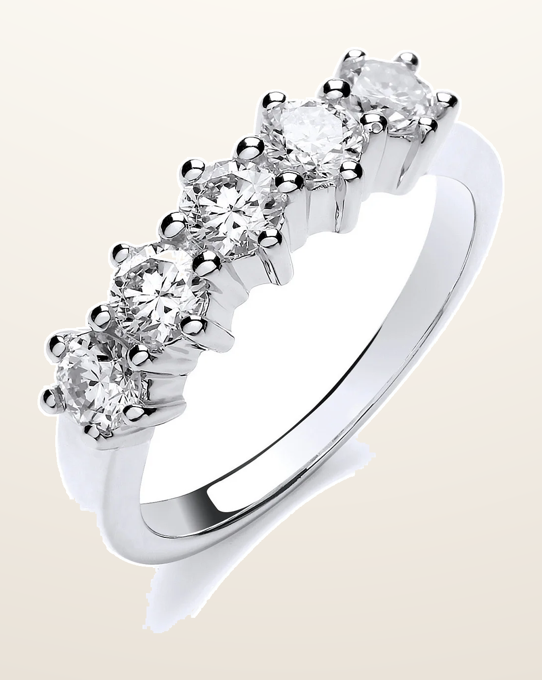 IT_ROLE:detail_crop | 18ct White Gold 1.00ct 5 Stone Diamond Eternity Ring