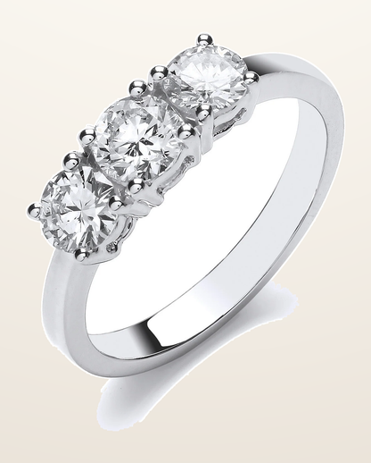 IT_ROLE:detail_crop | 18ct White Gold 1.00ct Diamond Trilogy Ring