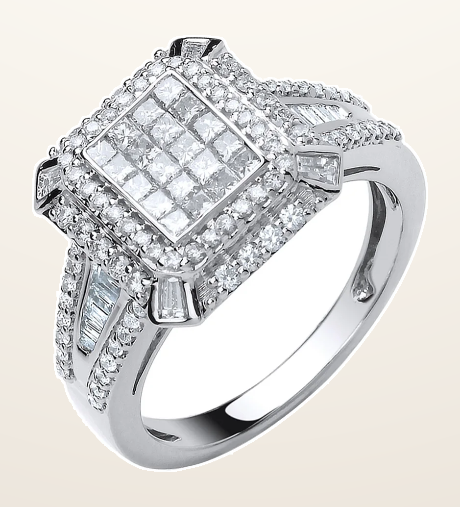 IT_ROLE:detail_crop | 18ct White Gold 1.00ct H-SI Diamond Fancy Ring