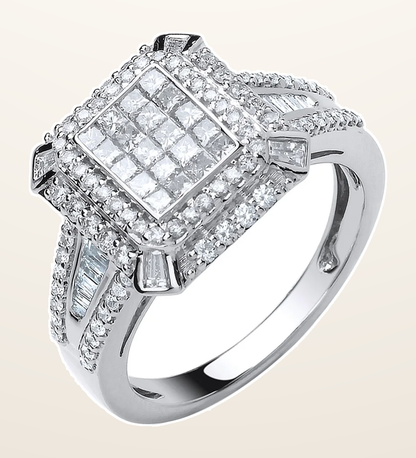 IT_ROLE:detail_crop | 18ct White Gold 1.00ct H-SI Diamond Fancy Ring