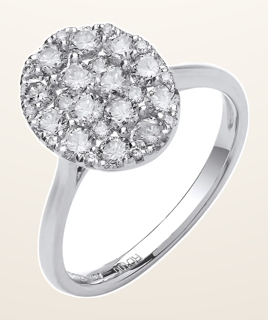 IT_ROLE:detail_crop | 18ct White Gold 1.00ct Oval Dress Ring