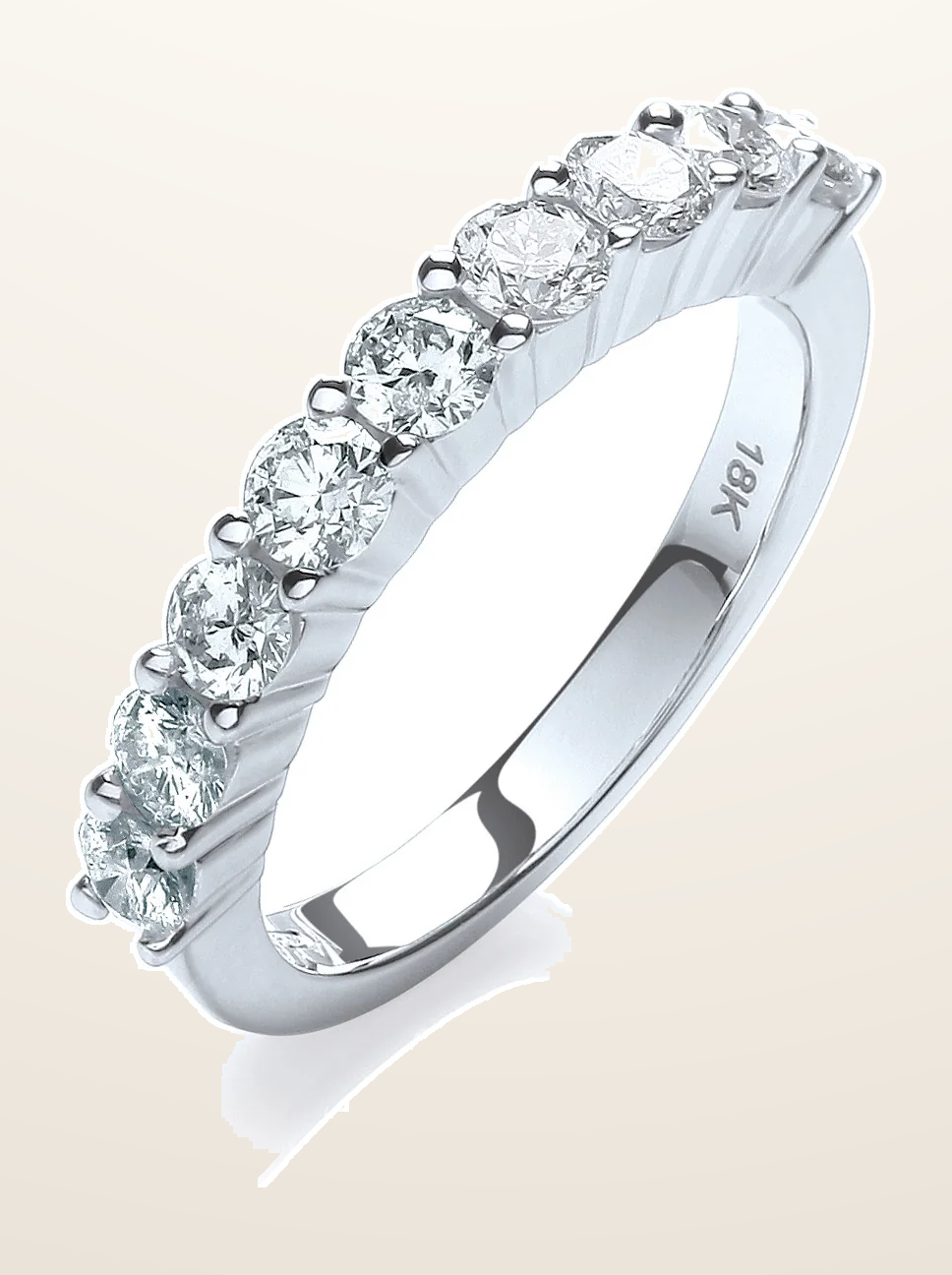 IT_ROLE:detail_crop | 18ct White Gold 1.00ctw Diamond Half Eternity Ring