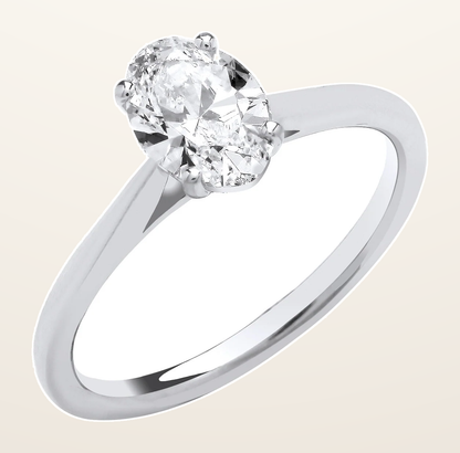 IT_ROLE:detail_crop | 18ct White Gold 1.00ctw Oval Cut LAB GROWN Diamond Ring IGI Certified