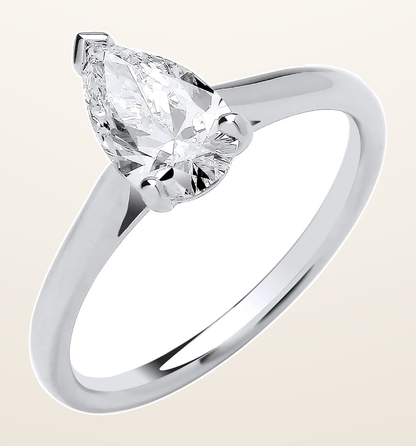 IT_ROLE:detail_crop | 18ct White Gold 1.00ctw Pear Cut LAB GROWN Diamond Ring IGI Certified