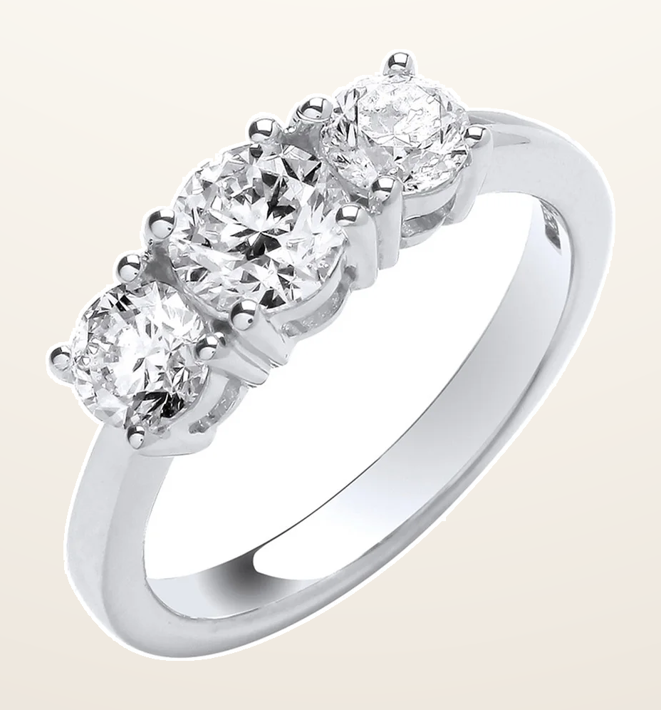 IT_ROLE:detail_crop | 18ct White Gold 1.50ct Diamond Trilogy Ring