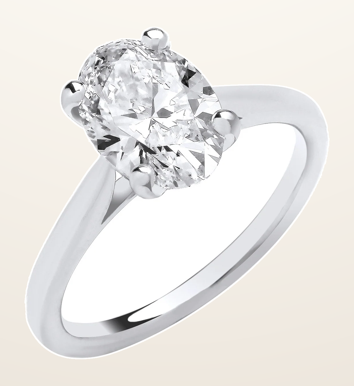 IT_ROLE:detail_crop | 18ct White Gold 2.00ctw Oval Cut LAB GROWN Diamond Ring IGI Certified