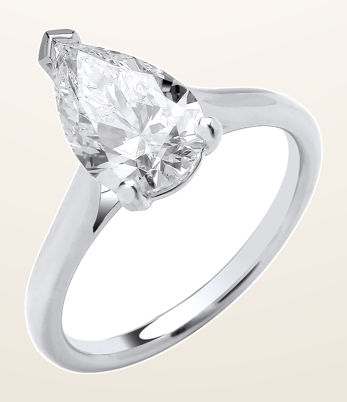 IT_ROLE:detail_crop | 18ct White Gold 2.00ctw Pear Cut LAB GROWN Diamond Ring IGI Certified