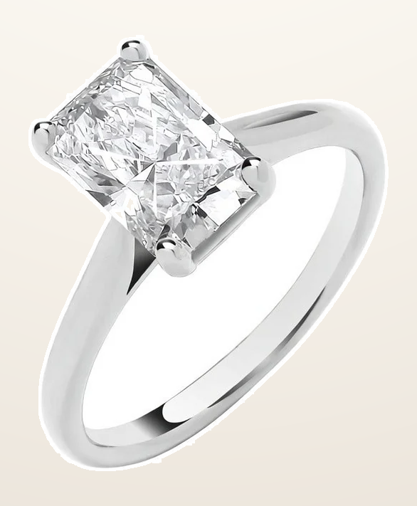 IT_ROLE:detail_crop | 18ct White Gold 2.00ctw Radiant Cut LAB GROWN Diamond Ring IGI Certified