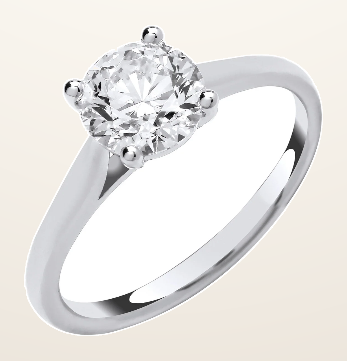 IT_ROLE:detail_crop | 18ct White Gold 2.00ctw Solitaire LAB GROWN Diamond Ring IGI Certified