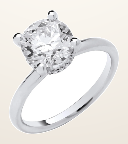 IT_ROLE:detail_crop | 18ct White Gold 2.07ctw Solitaire LAB GROWN Hidden Halo Diamond Ring IGI Certified