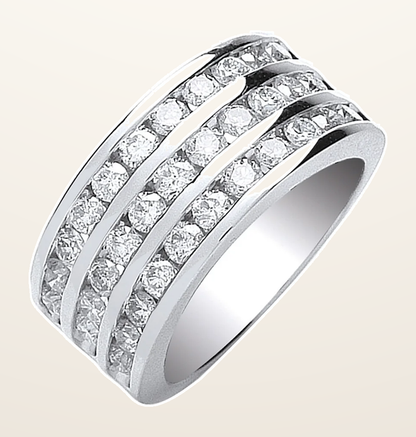 IT_ROLE:detail_crop | 18ct White Gold 3 Rows D.1.50ctw Diamond Ring
