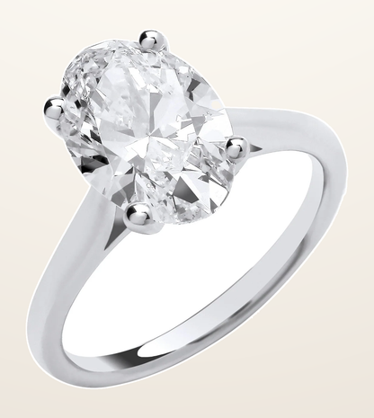 IT_ROLE:detail_crop | 18ct White Gold 3.00ctw Oval Cut LAB GROWN Diamond Ring IGI Certified
