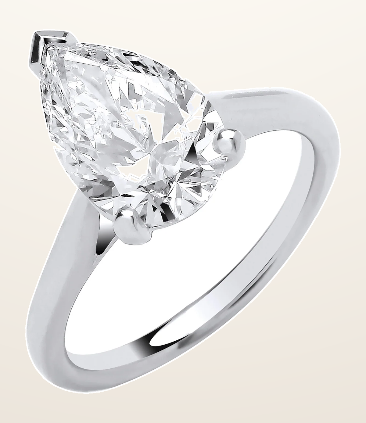 IT_ROLE:detail_crop | 18ct White Gold 3.00ctw Pear Cut LAB GROWN Diamond Ring IGI Certified