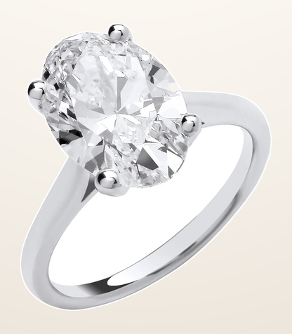 IT_ROLE:detail_crop | 18ct White Gold 4.00ctw Oval Cut LAB GROWN Diamond Ring IGI Certified