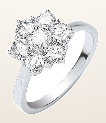 IT_ROLE:detail_crop | 18ct White Gold 7 Stones D.1.50ctw Cluster Diamond Ring