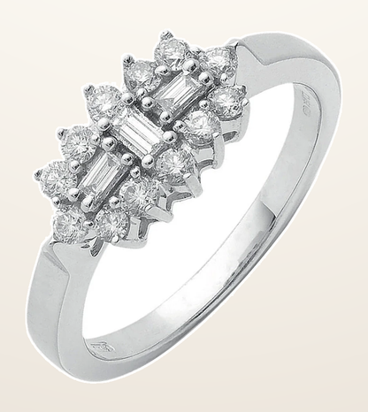 IT_ROLE:detail_crop | 18ct White Gold D.0.50ctw Diamond Boat/Cluster Ring