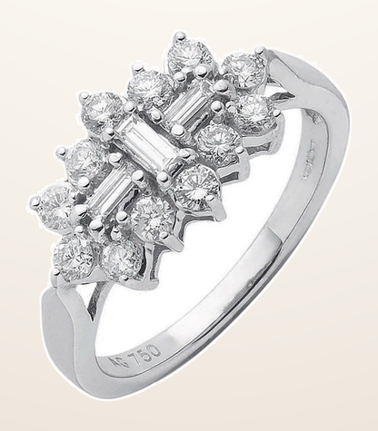 IT_ROLE:detail_crop | 18ct White Gold D.1.00ctw Diamond Boat/Cluster Ring