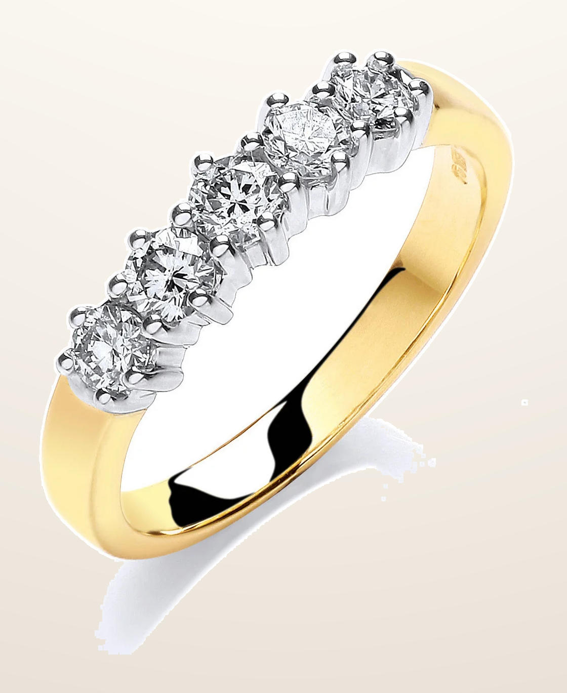 IT_ROLE:detail_crop | 18ct Yellow Gold 0.50ctw 5 Stone Diamond Eternity Ring