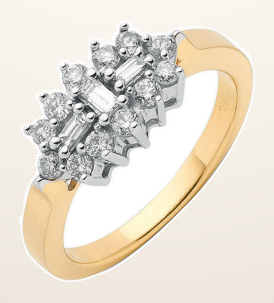 IT_ROLE:detail_crop | 18ct Yellow Gold 0.50ctw Diamond Boat/Cluster Ring