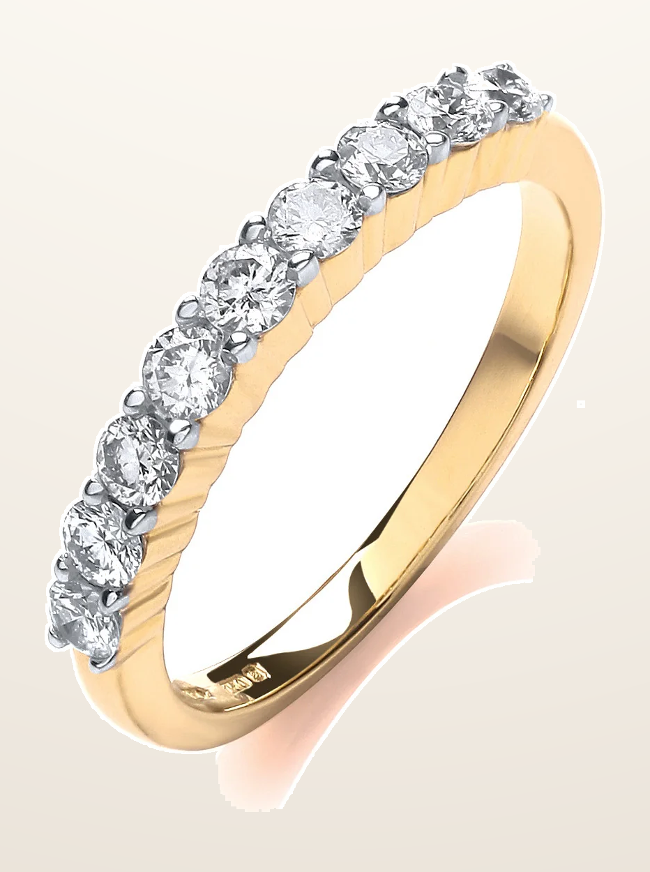 IT_ROLE:detail_crop | 18ct Yellow Gold 0.50ctw Diamond Half Eternity Ring