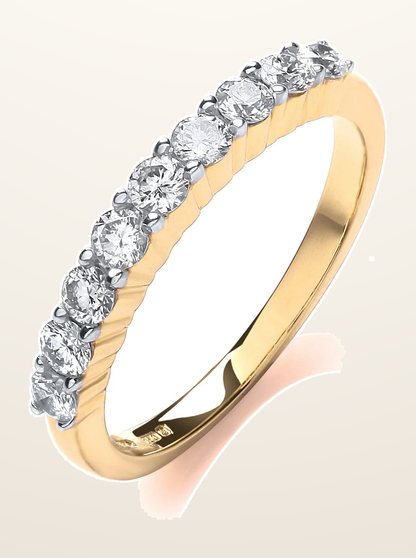 IT_ROLE:detail_crop | 18ct Yellow Gold 0.50ctw Diamond Half Eternity Ring