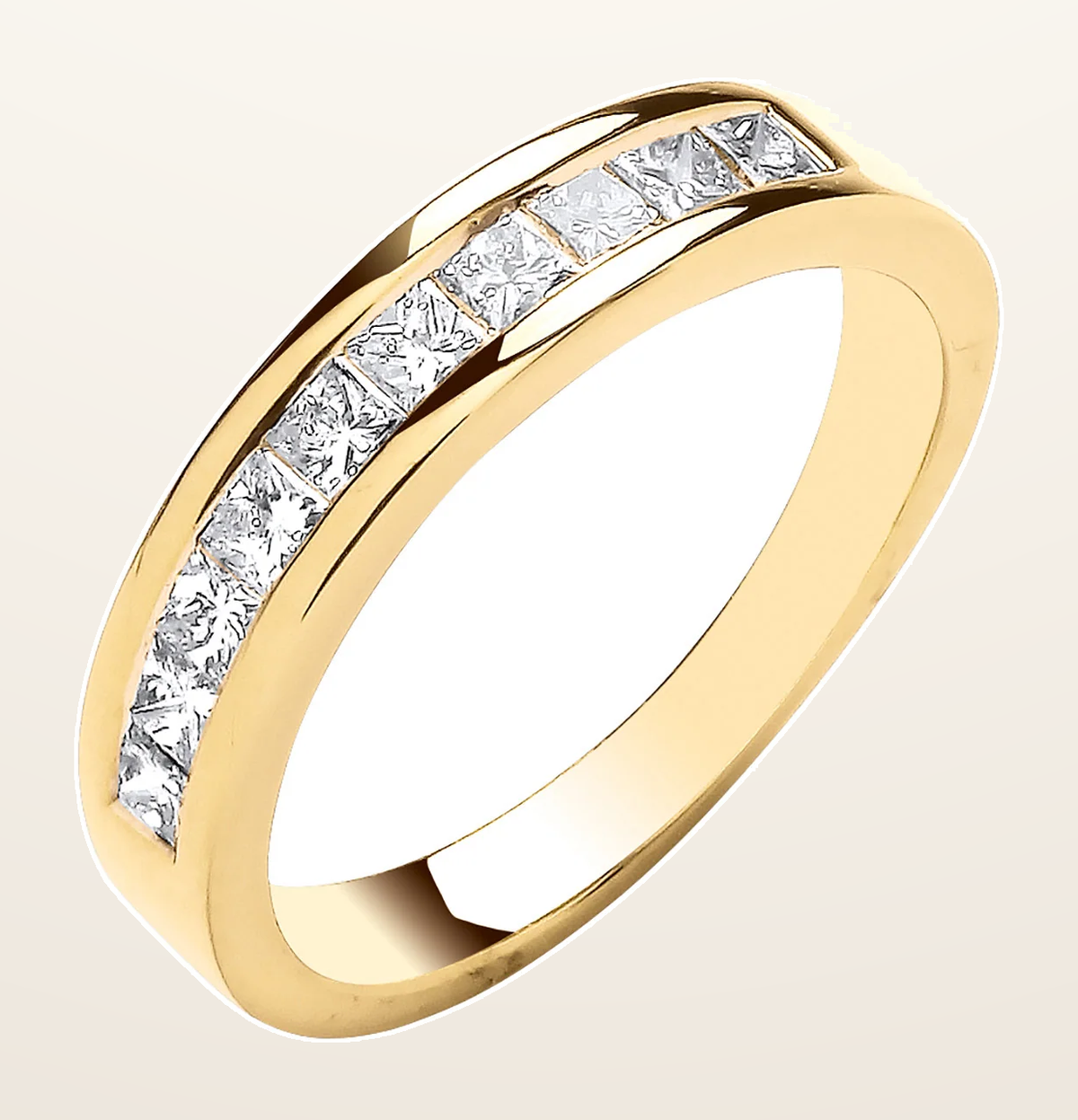 IT_ROLE:detail_crop | 18ct Yellow Gold 0.50ctw Princess Cut Diamond Eternity Ring