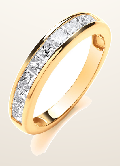 IT_ROLE:detail_crop | 18ct Yellow Gold 1.00ctw Princess Cut Diamond Eternity Ring