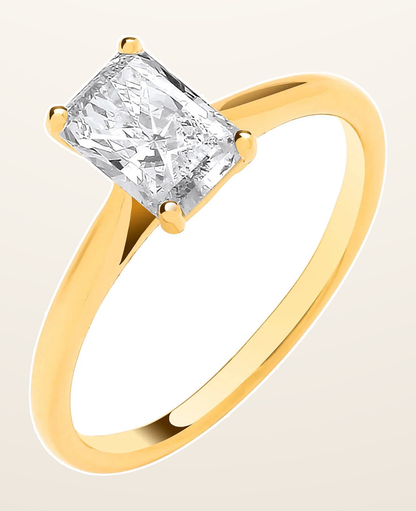 IT_ROLE:detail_crop | 18ct Yellow Gold 1.00ctw Radiant LAB GROWN Diamond Ring IGI Certified