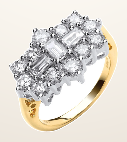 IT_ROLE:detail_crop | 18ct Yellow Gold 2.00ctw Diamond Boat/Cluster Ring