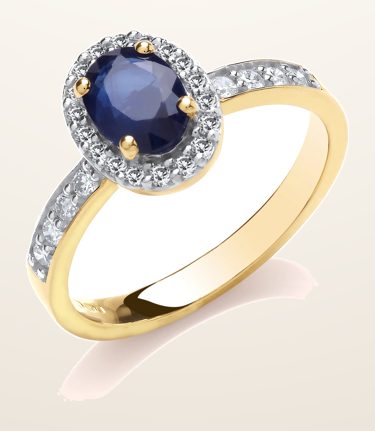 IT_ROLE:detail_crop | 9ct 0.30ct Diamond & Oval Sapphire yellow Gold Ring