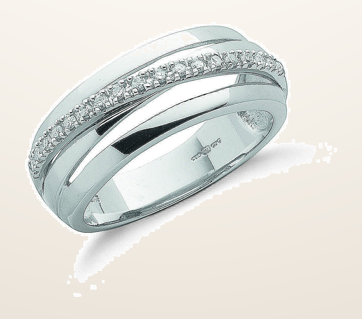 IT_ROLE:detail_crop | 9ct White Gold 0.12ct Diamond Crossover Ring