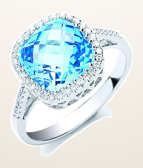 IT_ROLE:detail_crop | 9ct White Gold 0.15ct Diamond & 2.50ct Blue Topaz Ring