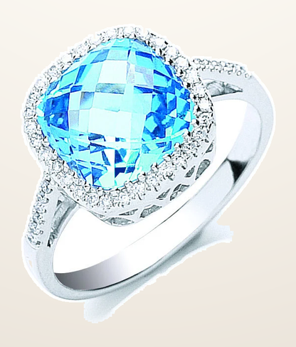 IT_ROLE:detail_crop | 9ct White Gold 0.15ct Diamond & 2.50ct Blue Topaz Ring