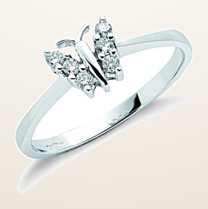 IT_ROLE:detail_crop | 9ct White Gold 0.15ct Diamond Butterfly Ring