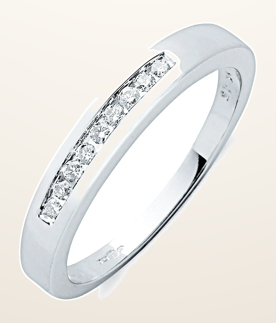 IT_ROLE:detail_crop | 9ct White Gold 0.15ctw Diamond Eternity Ring