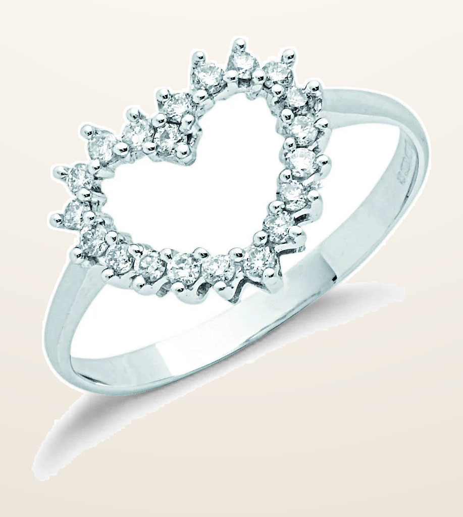 IT_ROLE:detail_crop | 9ct White Gold 0.25ct Diamond Heart Ring