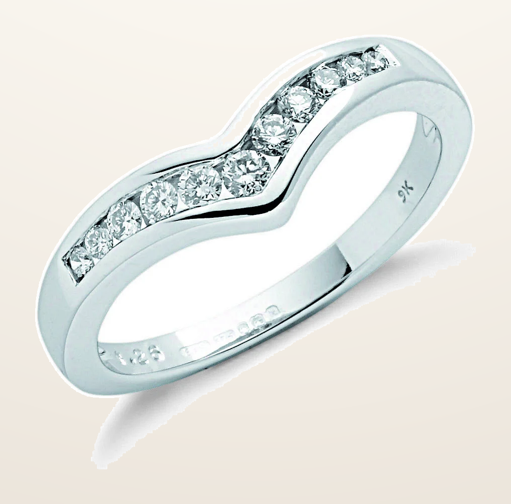 IT_ROLE:detail_crop | 9ct White Gold 0.25ct Diamond Wishbone Ring
