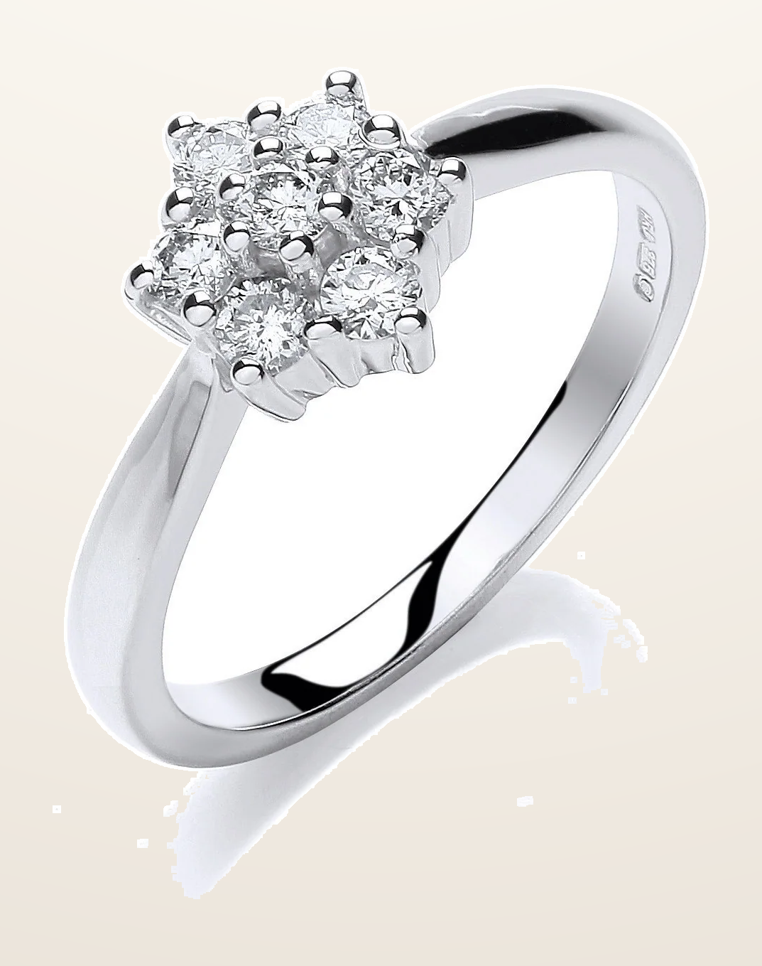 IT_ROLE:detail_crop | 9ct White Gold 0.33ct Diamond 7St Cluster Ring