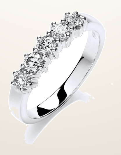 IT_ROLE:detail_crop | 9ct White Gold 0.50ct 5 Stone Diamond Eternity Ring
