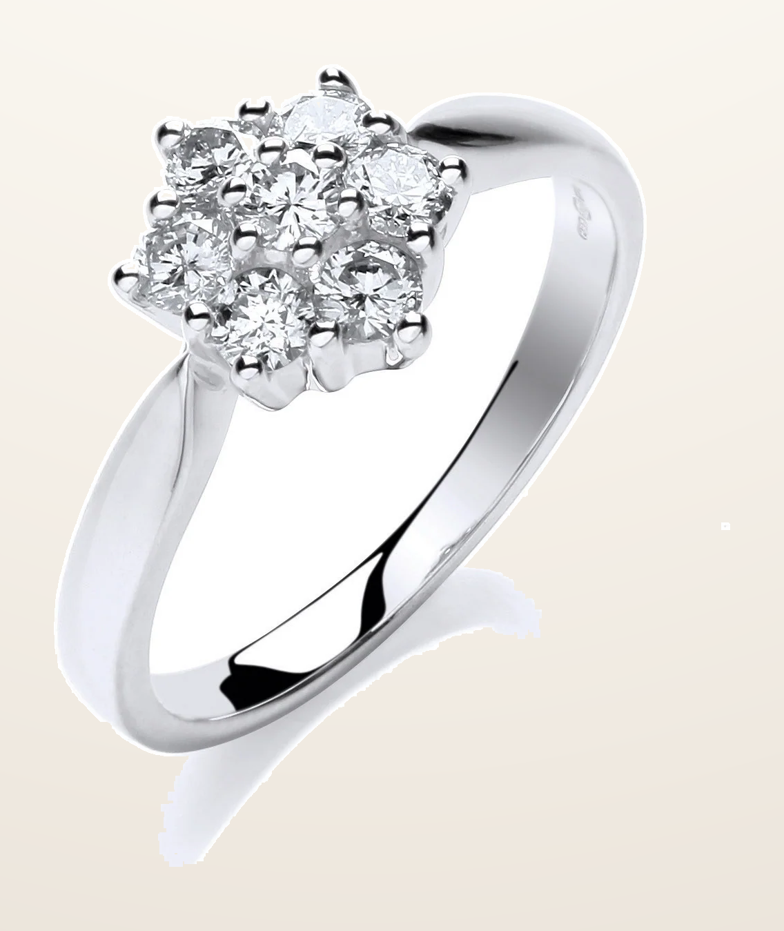 IT_ROLE:detail_crop | 9ct White Gold 0.50ctw Diamond Flower / Cluster Ring