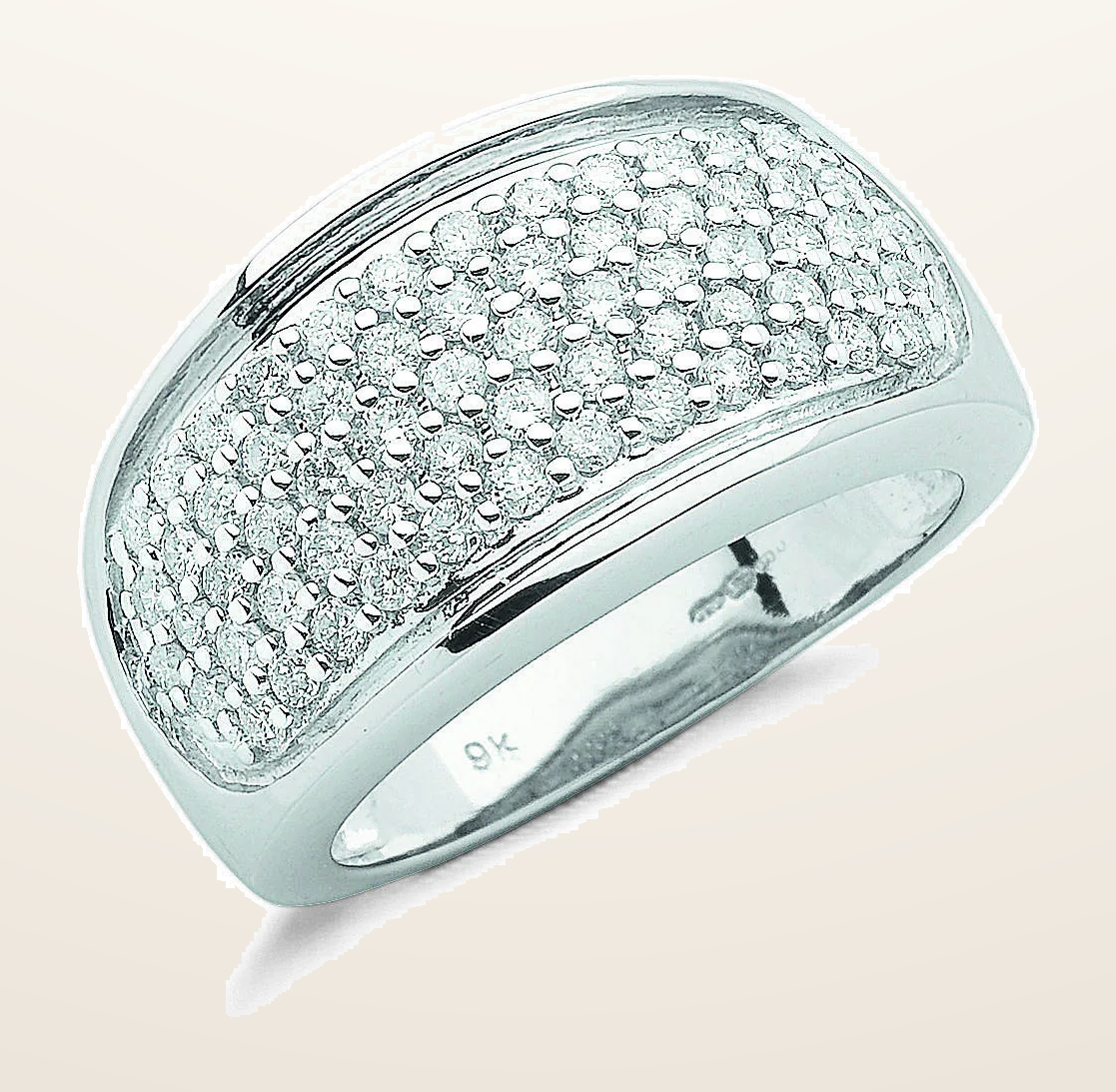 IT_ROLE:detail_crop | 9ct White Gold 1.00ct Diamond Bombay Ring