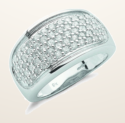 IT_ROLE:detail_crop | 9ct White Gold 1.00ct Diamond Bombay Ring
