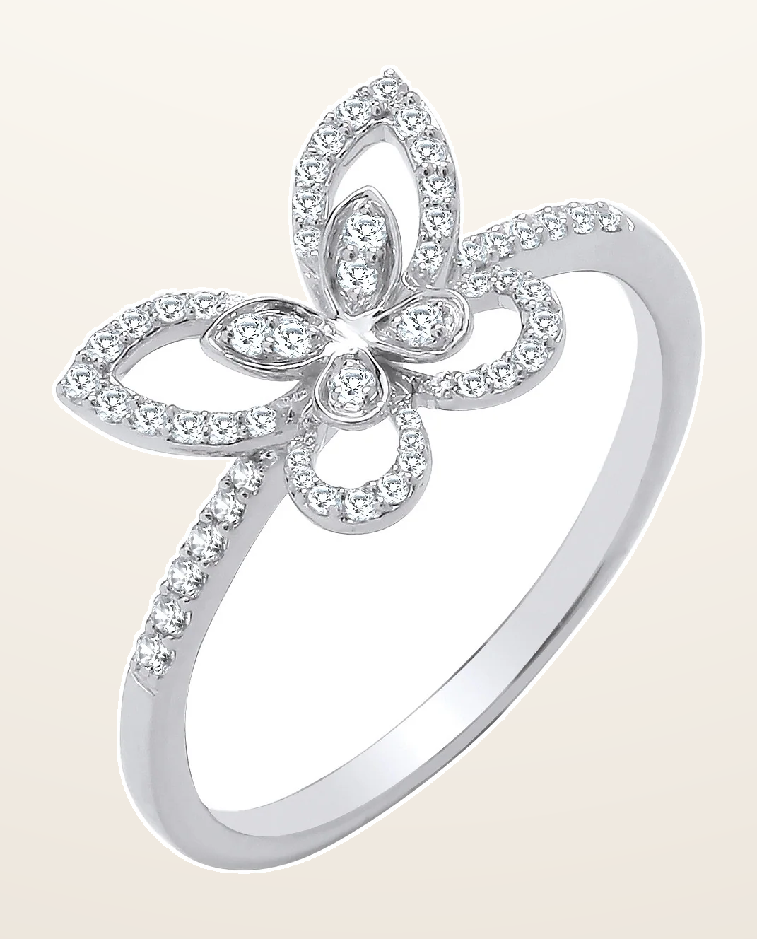 IT_ROLE:detail_crop | 9ct White Gold Butterfly 0.19ctw Diamond Ring